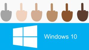 Windows 10 внедряет значок среднего пальца