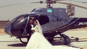 В Казахстане полиция заинтересовалась свадебным кортежем с вертолетом