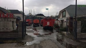В Талдыкоргане сгорел банный комплекс