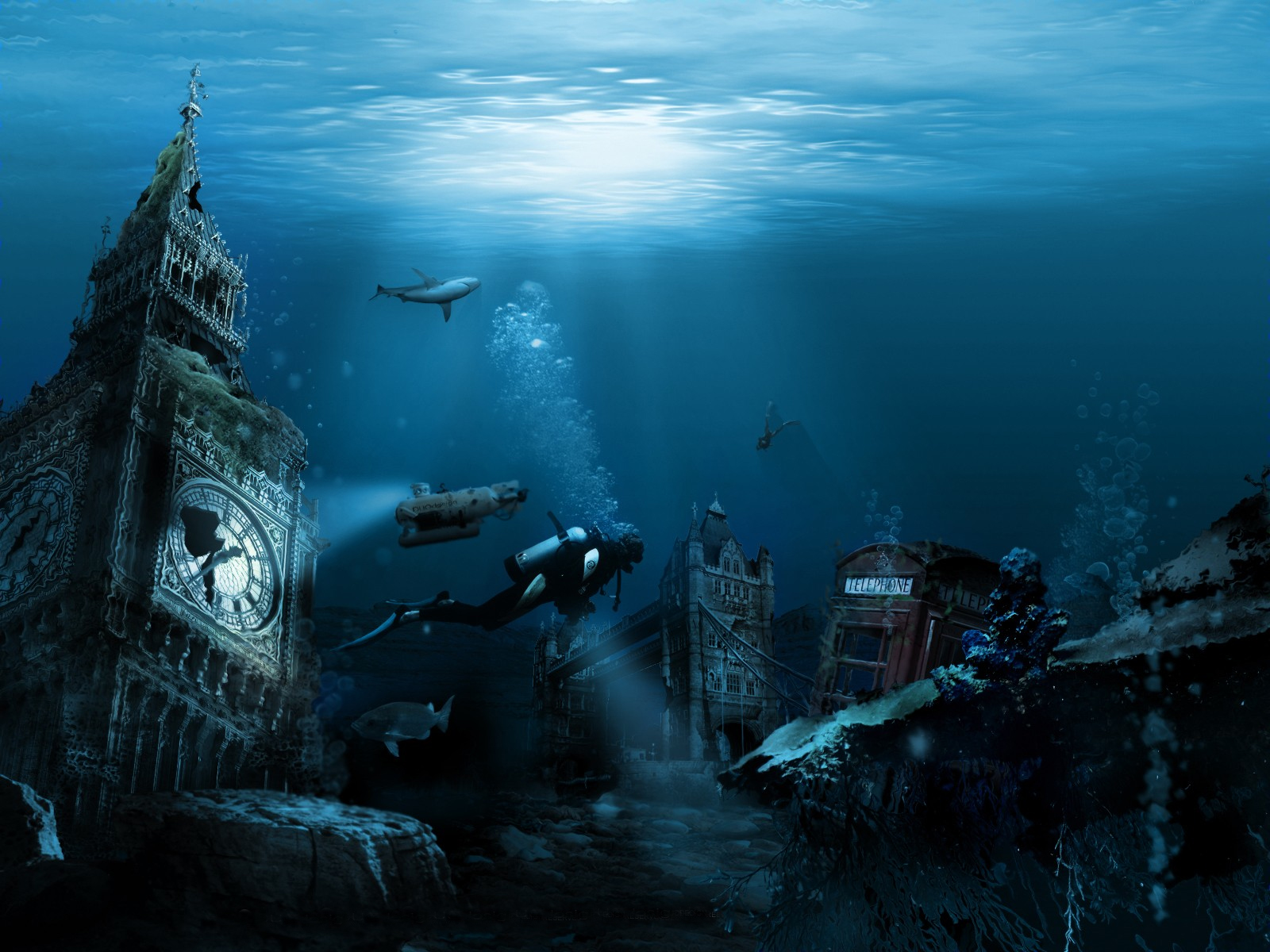 Европа под водой. Затерянный город Атлантида. Подводный город Шичен. Затонувший монастырь Андерсен. Затонувший город Атлантида.