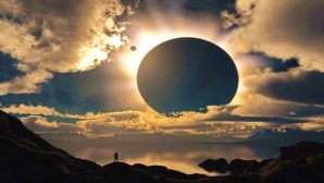 Как выглядит с Луны солнечное затмение на Земле