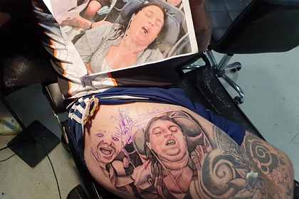 Мужчина из мести сделал татуировку с портретом храпящей жены